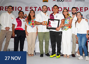 Docente del TecNM campus Felipe Carrillo Puerto obtiene el Premio Estatal del Deporte 2023